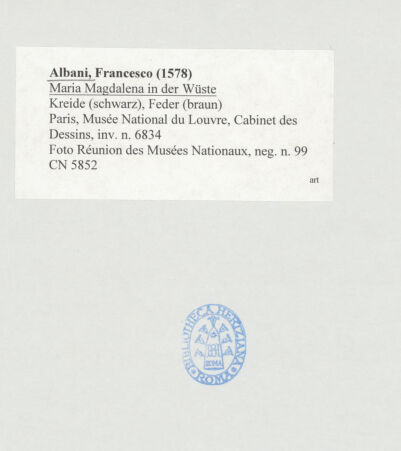 Rückseite von Réunion des Musées Nationaux [https://www.deutsche-digitale-bibliothek.de/content/lizenzen/rv-ez/] Maria Magdalena in der Wüste - , bh511949_recto. Foto.
