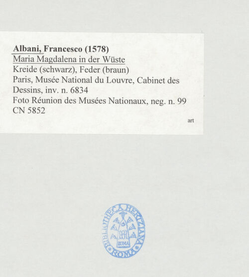 Rückseite von Réunion des Musées Nationaux [https://www.deutsche-digitale-bibliothek.de/content/lizenzen/rv-ez/] Maria Magdalena in der Wüste - , bh511949_recto. Foto.