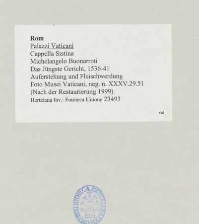 Rückseite von Musei Vaticani [https://www.deutsche-digitale-bibliothek.de/content/lizenzen/rv-ez/] Das Jüngste Gericht - Auferstehung und Fleischwerdung, bh511989_recto. Foto.