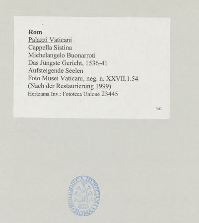 Rückseite von Musei Vaticani [https://www.deutsche-digitale-bibliothek.de/content/lizenzen/rv-ez/] Das Jüngste Gericht - Aufsteigende Seelen, bh512020_recto. Foto.