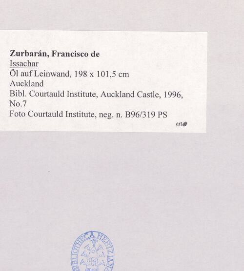 Rückseite von Courtauld Institute [https://www.deutsche-digitale-bibliothek.de/content/lizenzen/rv-ez/] Issachar - , bh512155_recto. Foto.