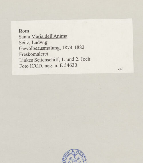 Rückseite von ICCD [https://www.deutsche-digitale-bibliothek.de/content/lizenzen/rv-ez/] Gewölbeausmalung - Linkes Seitenschiff, 1. und 2. Joch, bh514770_recto. Foto.