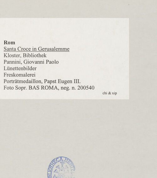 Rückseite von Sopr. BAS ROMA [https://www.deutsche-digitale-bibliothek.de/content/lizenzen/rv-ez/] Lünettenbilder - Porträtmedaillon, Papst Eugen III., bh514907_recto. Foto.