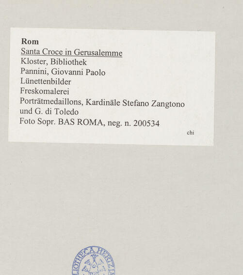 Rückseite von Sopr. BAS ROMA [https://www.deutsche-digitale-bibliothek.de/content/lizenzen/rv-ez/] Lünettenbilder - Porträtmedaillons, Kardinäle Stefano Zangtono und G. di Toledo, bh514911_recto. Foto.