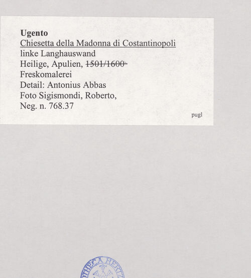 Rückseite von Sigismondi, Roberto [https://www.deutsche-digitale-bibliothek.de/content/lizenzen/rv-fz/] HeiligendarstellungenHeiliger Antonius Abbas - Gesamtansicht, bh514929_recto. Foto: Sigismondi, Roberto.