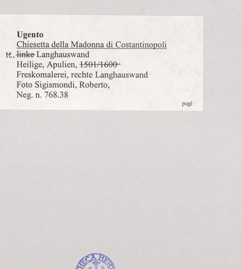 Rückseite von Sigismondi, Roberto [https://www.deutsche-digitale-bibliothek.de/content/lizenzen/rv-fz/] Heiligendarstellungen - rechte Wand, bh514930_recto. Foto: Sigismondi, Roberto.