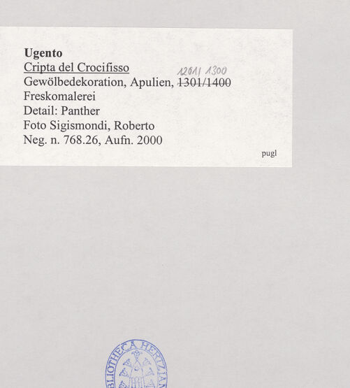 Rückseite von Sigismondi, Roberto [https://www.deutsche-digitale-bibliothek.de/content/lizenzen/rv-fz/] Gewölbedekoration - Detail: Panther, bh514976_recto. Foto: Sigismondi, Roberto.