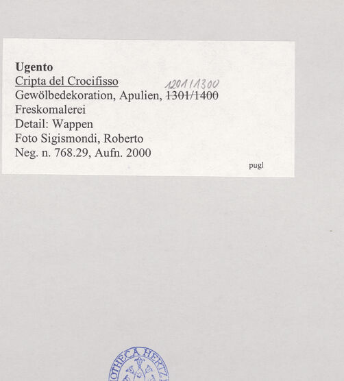 Rückseite von Sigismondi, Roberto [https://www.deutsche-digitale-bibliothek.de/content/lizenzen/rv-fz/] Gewölbedekoration - Detail: Wappen, bh514978_recto. Foto: Sigismondi, Roberto.