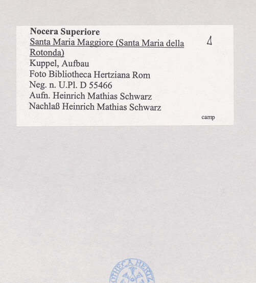 Rückseite von Bibliotheca Hertziana [https://www.deutsche-digitale-bibliothek.de/content/lizenzen/rv-fz/] Santa Maria Maggiore - Kuppel, Detail, bh515767_recto. Foto: Schwarz, Heinrich Mathias.