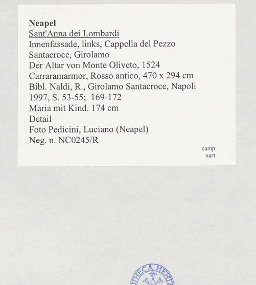 Rückseite von Pedicini, Luciano [https://www.deutsche-digitale-bibliothek.de/content/lizenzen/rv-ez/] Der Altar von Monteoliveto (Altare del Pezzo)Maria mit Kind - Detail: Maria, Gewand, bh517433_recto. Foto: Pedicini, Luciano.