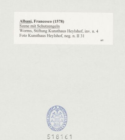 Rückseite von Kunsthaus Heylshof [https://www.deutsche-digitale-bibliothek.de/content/lizenzen/rv-ez/] Szene mit Schutzengeln - , bh518161_recto. Foto.