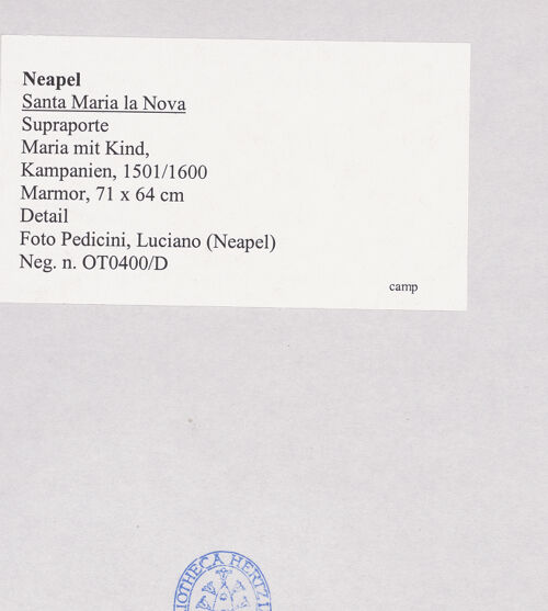 Rückseite von Pedicini, Luciano [https://www.deutsche-digitale-bibliothek.de/content/lizenzen/rv-ez/] Maria mit Kind - Detail, bh518322_recto. Foto: Pedicini, Luciano.