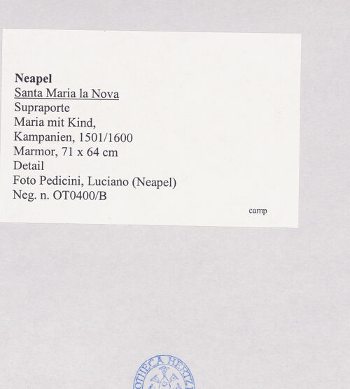 Rückseite von Pedicini, Luciano [https://www.deutsche-digitale-bibliothek.de/content/lizenzen/rv-ez/] Maria mit Kind - Detail, bh518325_recto. Foto: Pedicini, Luciano.