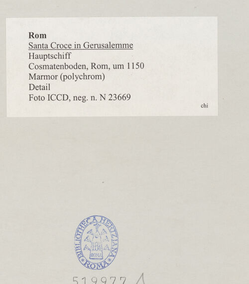 Rückseite von ICCD [https://www.deutsche-digitale-bibliothek.de/content/lizenzen/rv-ez/] Cosmatenboden - Detail, bh519977_recto. Foto.