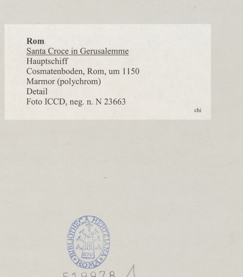 Rückseite von ICCD [https://www.deutsche-digitale-bibliothek.de/content/lizenzen/rv-ez/] Cosmatenboden - Detail, bh519978_recto. Foto.