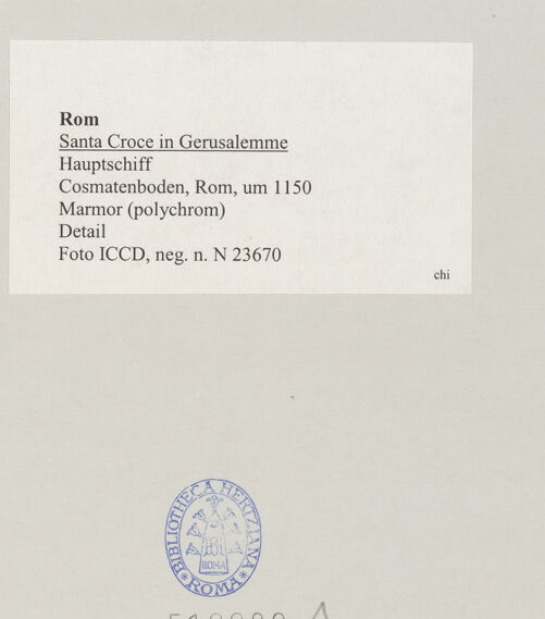 Rückseite von ICCD [https://www.deutsche-digitale-bibliothek.de/content/lizenzen/rv-ez/] Cosmatenboden - Detail, bh519980_recto. Foto.