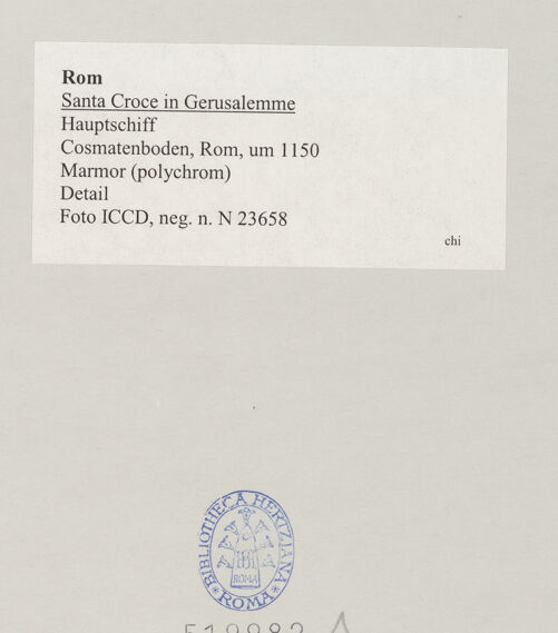 Rückseite von ICCD [https://www.deutsche-digitale-bibliothek.de/content/lizenzen/rv-ez/] Cosmatenboden - Detail, bh519982_recto. Foto.