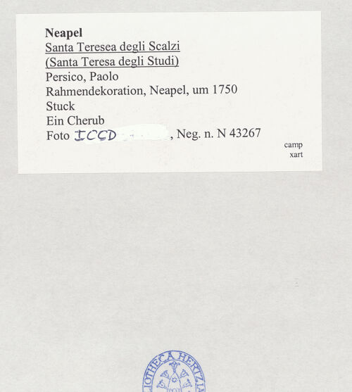 Rückseite von ICCD [https://www.deutsche-digitale-bibliothek.de/content/lizenzen/rv-ez/] Rahmendekoration - Ein Cherub, bh520257_recto. Foto.