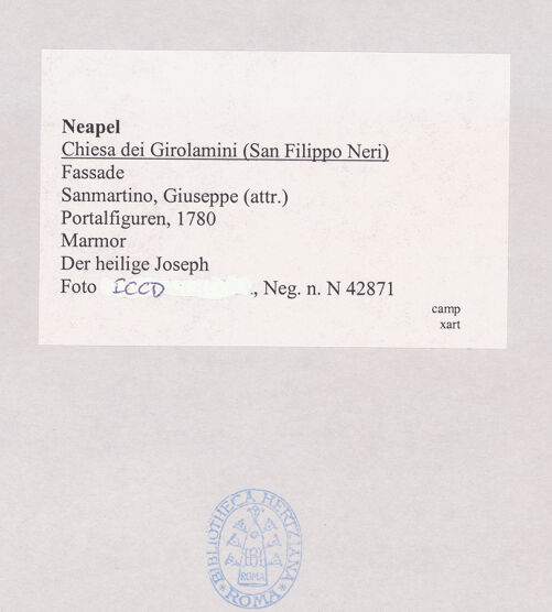 Rückseite von ICCD [https://www.deutsche-digitale-bibliothek.de/content/lizenzen/rv-ez/] Die Apostel Petrus und Paulus - Paulus, bh521660_recto. Foto.