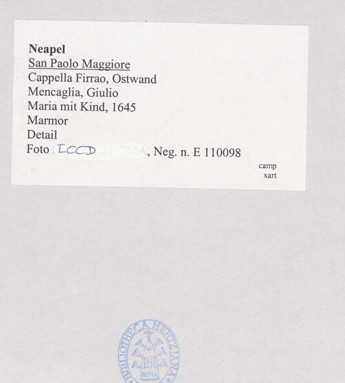 Rückseite von ICCD [https://www.deutsche-digitale-bibliothek.de/content/lizenzen/rv-ez/] Madonna - Detail, bh521671_recto. Foto.