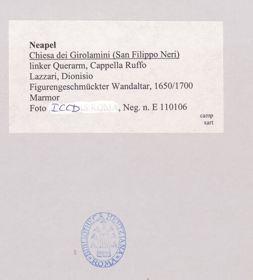 Rückseite von ICCD [https://www.deutsche-digitale-bibliothek.de/content/lizenzen/rv-ez/] Wandaltar - Unteres Register, Seitenansicht von links, bh521699_recto. Foto.