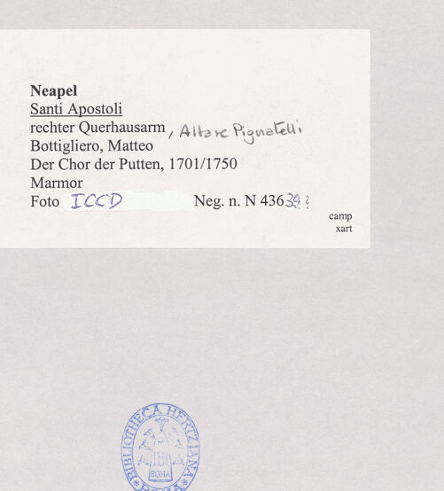 Rückseite von ICCD [https://www.deutsche-digitale-bibliothek.de/content/lizenzen/rv-ez/] Cappella Pignatelli (dell'Immacolata)Der Chor der Engel - Gesamtansicht, bh521736_recto. Foto.