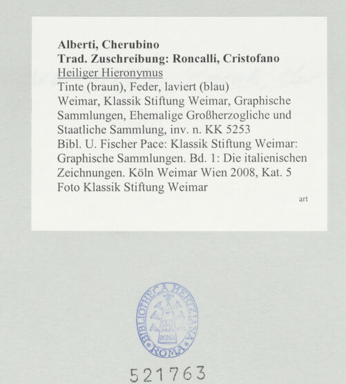 Rückseite von Klassik Stiftung Weimar [https://www.deutsche-digitale-bibliothek.de/content/lizenzen/rv-ez/] Heiliger Hieronymus - , bh521763_recto. Foto.