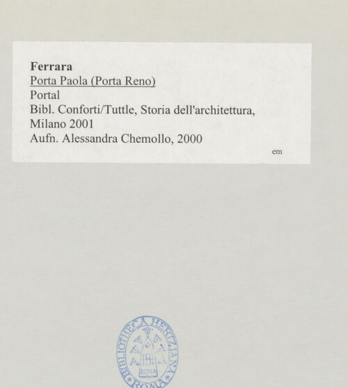 Rückseite von Chemollo, Alessandra [https://www.deutsche-digitale-bibliothek.de/content/lizenzen/rv-ez/] Porta Paula & Porta Reno - Gesamtansicht, bh522991_recto. Foto: Chemollo, Alessandra.