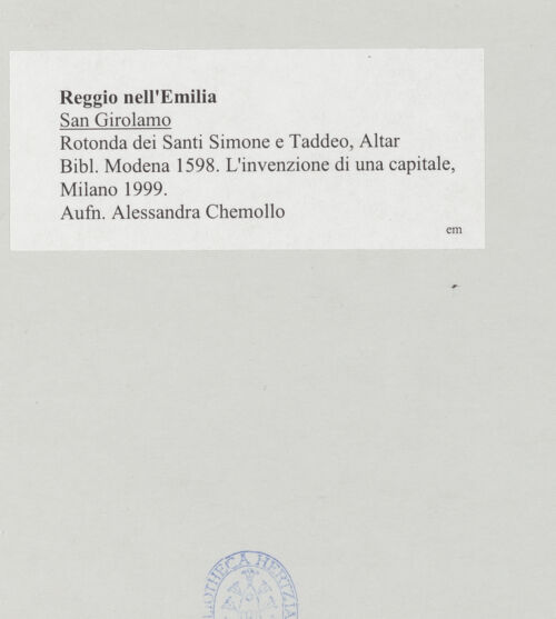 Rückseite von Chemollo, Alessandra [https://www.deutsche-digitale-bibliothek.de/content/lizenzen/rv-ez/] San GirolamoSanti Simone e Taddeo - Rotonda dei Santi Simone e Taddeo, Altar, bh524749_recto. Foto: Chemollo, Alessandra.
