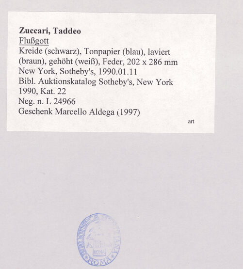 Rückseite von Sotheby's [https://www.deutsche-digitale-bibliothek.de/content/lizenzen/rv-ez/] Flussgott - , bh524873_recto. Foto.