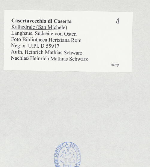 Rückseite von Bibliotheca Hertziana [https://www.deutsche-digitale-bibliothek.de/content/lizenzen/rv-fz/] DuomoSüdfassade - Seitenansicht von Südosten, bh525103_recto. Foto: Schwarz, Heinrich Mathias.