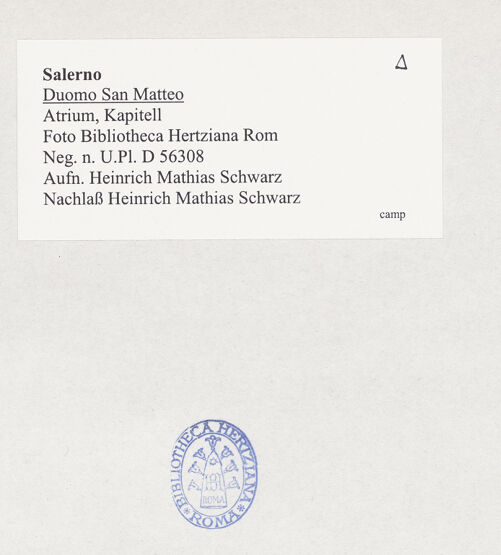 Rückseite von Bibliotheca Hertziana [https://www.deutsche-digitale-bibliothek.de/content/lizenzen/rv-fz/] Kapitell, bh525433_recto. Foto: Schwarz, Heinrich Mathias.