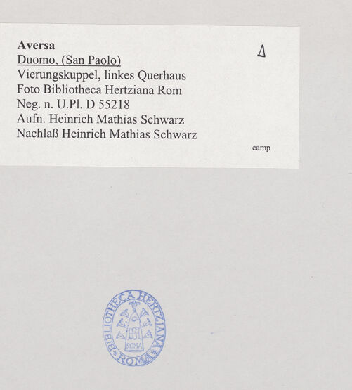 Rückseite von Bibliotheca Hertziana [https://www.deutsche-digitale-bibliothek.de/content/lizenzen/rv-fz/] Duomo - Vierungskuppel, Nordquerhausarm, bh526265_recto. Foto: Schwarz, Heinrich Mathias.
