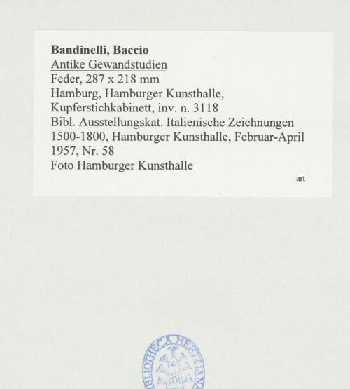 Rückseite von Hamburger Kunsthalle [https://www.deutsche-digitale-bibliothek.de/content/lizenzen/rv-ez/] Antike Gewandstudien - , bh527745_recto. Foto.