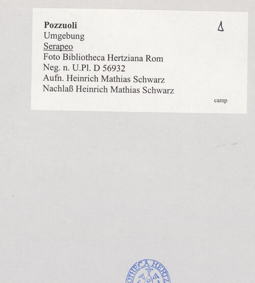 Rückseite von Bibliotheca Hertziana [https://www.deutsche-digitale-bibliothek.de/content/lizenzen/rv-fz/] Serapeo (sog. Serapeum) - Ansicht von Südwesten, bh528558_recto. Foto: Schwarz, Heinrich Mathias.