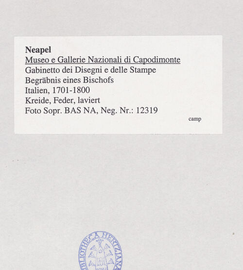 Rückseite von Sopr. BAS NA [https://www.deutsche-digitale-bibliothek.de/content/lizenzen/rv-ez/] Begräbnis eines Bischofs - Gesamtansicht, bh529079_recto. Foto.