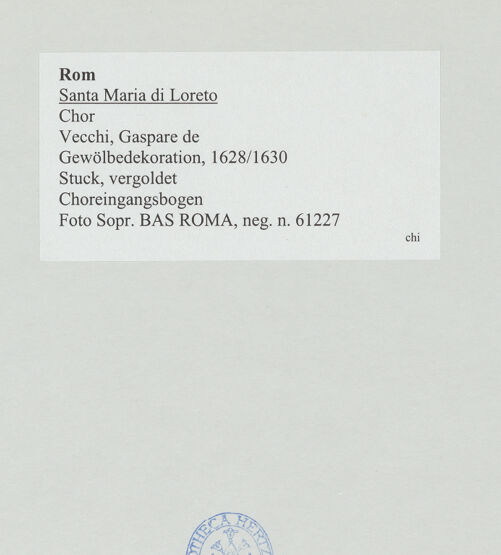 Rückseite von Sopr. BAS ROMA [https://www.deutsche-digitale-bibliothek.de/content/lizenzen/rv-ez/] Gewölbedekoration - Choreingangsbogen, bh530830_recto. Foto.