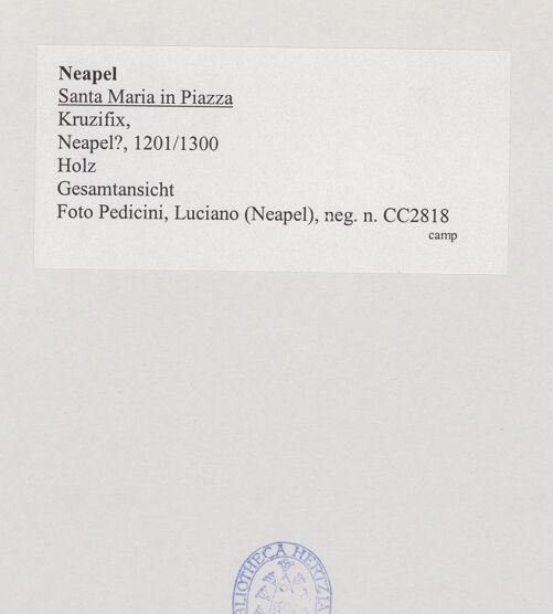 Rückseite von Pedicini, Luciano [https://www.deutsche-digitale-bibliothek.de/content/lizenzen/rv-ez/] Kruzifix - Gesamtansicht, bh531987_recto. Foto: Pedicini, Luciano.