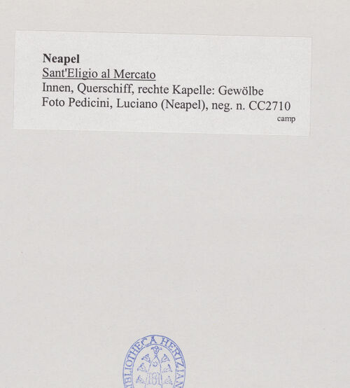 Rückseite von Pedicini, Luciano [https://www.deutsche-digitale-bibliothek.de/content/lizenzen/rv-ez/] Sant'Eligio al MercatoSüdliche Chorkapelle - Gewölbe, bh532446_recto. Foto: Pedicini, Luciano.