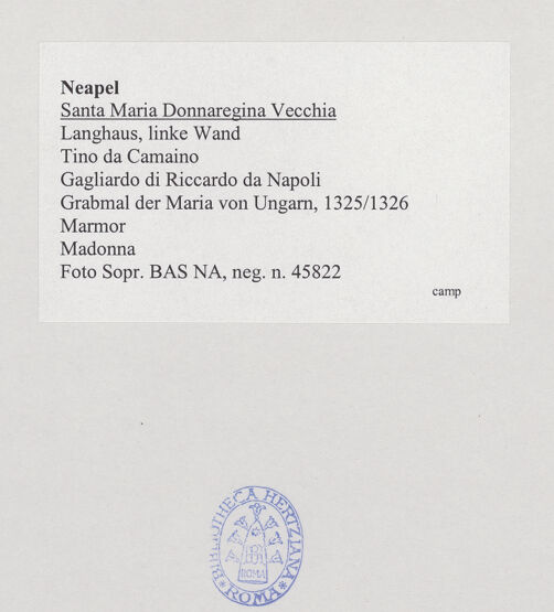 Rückseite von Sopr. BAS NA [https://www.deutsche-digitale-bibliothek.de/content/lizenzen/rv-ez/] Grabmal der Königin Maria von Ungarn - Madonna, bh532465_recto. Foto.