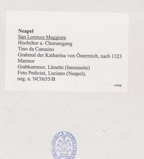 Rückseite von Pedicini, Luciano [https://www.deutsche-digitale-bibliothek.de/content/lizenzen/rv-fz/] Grabmal der Katharina von Österreich - Innenseite: Thronender Christus mit Engel, bh532477_recto. Foto: Pedicini, Luciano.