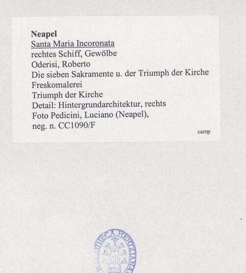 Rückseite von Pedicini, Luciano [https://www.deutsche-digitale-bibliothek.de/content/lizenzen/rv-ez/] Die sieben Sakramente und der Triumph der KircheTriumph der Kirche - Detail: Hintergrundarchitektur, rechts, bh532499_recto. Foto: Pedicini, Luciano.