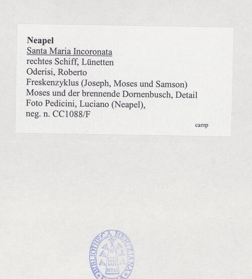 Rückseite von Pedicini, Luciano [https://www.deutsche-digitale-bibliothek.de/content/lizenzen/rv-ez/] Geschichten von Joseph, Moses und SamsonGeschichten von Moses - Detail, Der brennenden Dornbusch, bh532504_recto. Foto: Pedicini, Luciano.