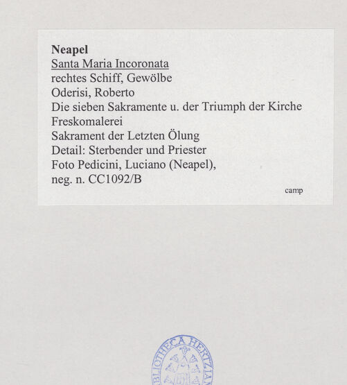 Rückseite von Pedicini, Luciano [https://www.deutsche-digitale-bibliothek.de/content/lizenzen/rv-ez/] Die sieben Sakramente und der Triumph der KircheSakrament der Letzten Ölung - Detail: Sterbender und Priester, bh532555_recto. Foto: Pedicini, Luciano.