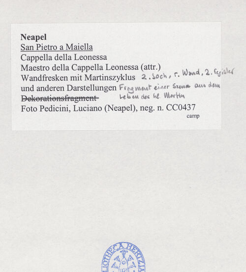 Rückseite von Pedicini, Luciano [https://www.deutsche-digitale-bibliothek.de/content/lizenzen/rv-ez/] Szenen aus dem Leben des heiligen MartinFragment einer Szene aus dem Leben des heiligen Martin - Gesamtansicht, bh532579_recto. Foto: Pedicini, Luciano.