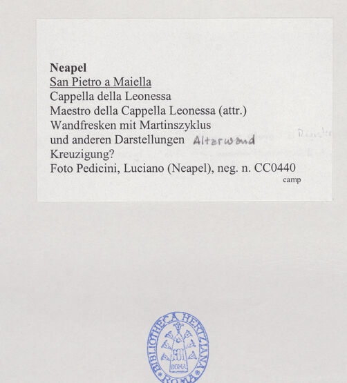 Rückseite von Pedicini, Luciano [https://www.deutsche-digitale-bibliothek.de/content/lizenzen/rv-ez/] Szenen aus dem Leben des heiligen MartinKreuzigung - Gesamtansicht, bh532580_recto. Foto: Pedicini, Luciano.