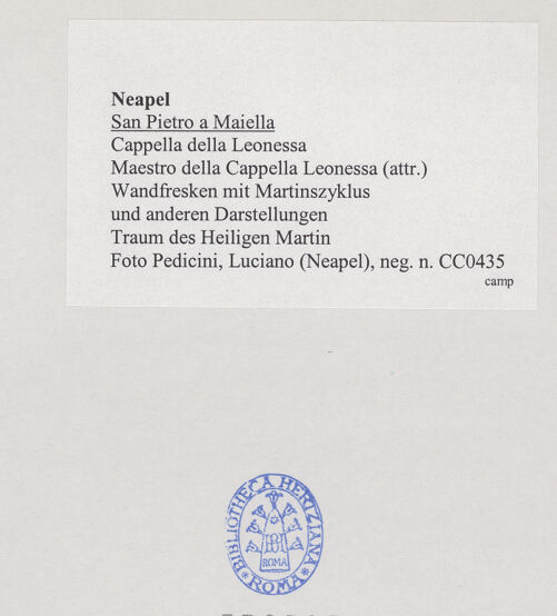 Rückseite von Pedicini, Luciano [https://www.deutsche-digitale-bibliothek.de/content/lizenzen/rv-ez/] Szenen aus dem Leben des heiligen MartinTraum des heiligen Martin - Gesamtansicht, bh532585_recto. Foto: Pedicini, Luciano.
