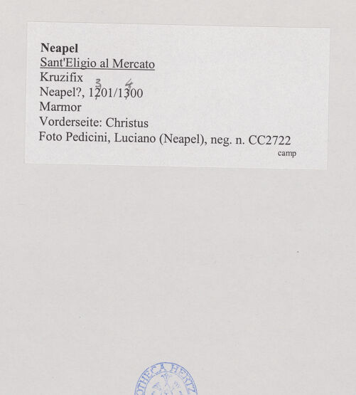 Rückseite von Pedicini, Luciano [https://www.deutsche-digitale-bibliothek.de/content/lizenzen/rv-ez/] Kruzifix - Vorderseite: Christus, bh532589_recto. Foto: Pedicini, Luciano.