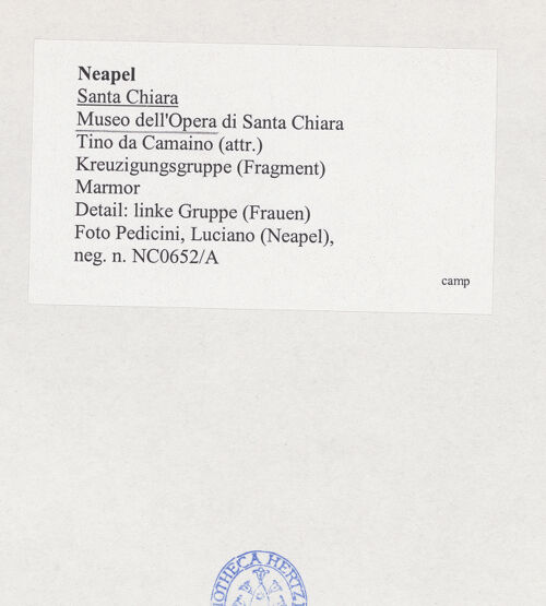 Rückseite von Pedicini, Luciano [https://www.deutsche-digitale-bibliothek.de/content/lizenzen/rv-ez/] Kreuzigung - Detail: Frauen (linke Gruppe), bh532633_recto. Foto: Pedicini, Luciano.