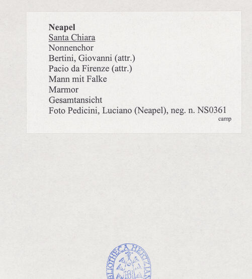 Rückseite von Pedicini, Luciano [https://www.deutsche-digitale-bibliothek.de/content/lizenzen/rv-ez/] Mann mit Falke - Gesamtansicht, bh532645_recto. Foto: Pedicini, Luciano.